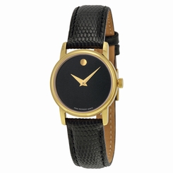 Movado 2100006 Black / Black Leather Analog Quartz Women's Watch