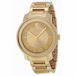 Movado Men's 39mm Gold Steel Bracelet & Case Mineral Glass Quartz Watch 3600197