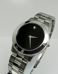 Mens Womens Unisex Authentic Swiss Movado 0604679 Black Museum Dial Watch