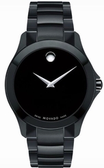 Movado Masino 0607035 Black Dial Black PVD Stainless Steel Men's Watch