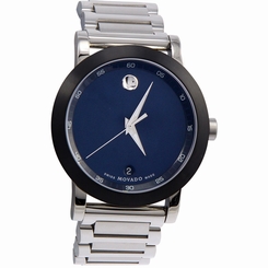 Movado Men's Swiss Quartz Stainless Steel Watch, Silver-Tone 0607004