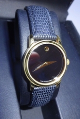 MOVADO Museum Quartz 18K Plated Stainless Steel Sapphire Watch MO 01.3.34.6003