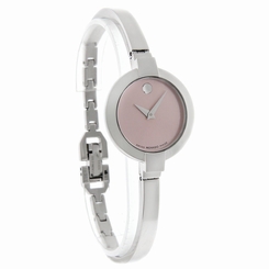 Movado Bela Ladies Pink Dial Bangle Bracelet Dress Swiss Quartz Watch 0606059