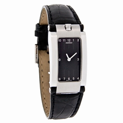 Movado Elliptica Ladies Black Leather Watch 0604704 775924845845