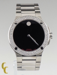 Movado SE Extreme Mens Watch With Diamond Bezel 44mm Stainless Steel