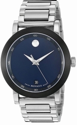  Movado Museum Sport 0607004 Blue Dial Stainless Steel Men's Watch