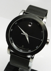 Men Authentic Swiss Movado 0606507 Museum Sport PVD Watch Silicon & Mesh Band
