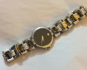 MOVADO 81 A1 844 TWO TONE STAINLESS STEEL/ YELLOW GOLD PLATED LADIES WRIST WATCH