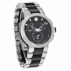 Movado Verto Mens Black Swiss Chronograph Quartz Watch 0606546