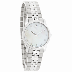 Movado Museum Series Ladies MOP Diamond Swiss Quartz Watch 0606612