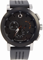 Movado Men's 0606545 "Museum" Perforated Black-Rubber Strap Sport Watch