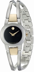 Movado Amorosa 0606893 Quartz Black Dial Stainless Steel Womens Watch
