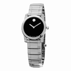  Movado Women's Vizio 0606681 Stainless Steel Black Dial Swiss Quartz Watch