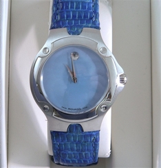 Ladies MOVADO SE Blue MOP Dial Stainless Steel Swiss Quartz Watch