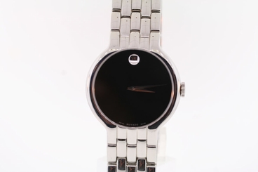 Men's Movado 0606337 VETURI Stainless Steel Black Dial Swiss Quartz Watch