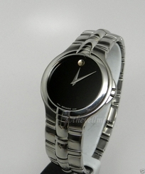 Men's Authentic Swiss Movado Medalist 0604801 Black Museum Dial Stainless Watch