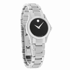Movado Military Ladies Black Dial Stainless Steel Swiss Quartz Watch 0605870