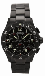 NWT Men's Movado 606066 Junior Sport Chronograph Black PVD Stainless Steel Watch