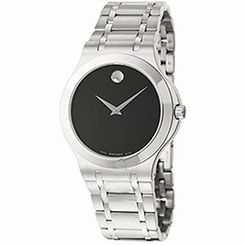 Movado Corporate Exclusive Black Dial Stainless Steel Mens Watch 0606276 709011326627
