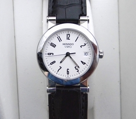 Ladies Little MOVADO VIZIO Black Museum Dial Stainless Steel Swiss Quartz Watch