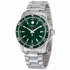 NEW Movado Series 800 Green Dial Dive Stainless Steel Mens Watch 2600136