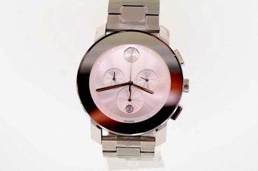 Unisex Movado BOLD 3600147 Stainless Steel Chronograph Silver Dial Watch