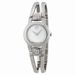 Movado Amorosa Diamond Mother of Pearl Dial Diamond Steel Ladies Watch 0606617