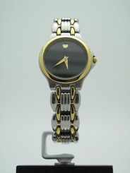 Movado 81-E4-9836 Ladies Two Tone Black Museum Dial Swiss Quartz Watch