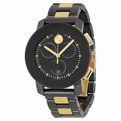 BRAND NEW WOMENS MOVADO (3600173) BOLD BLACK GOLD CERAMIC SWISS WATCH
