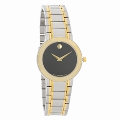 Movado Stiri Ladies Black Dial Two Tone Swiss Quartz Watch 0606194