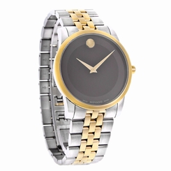 Movado Mens Museum Series Black Dial Two Tone Swiss Quartz Watch 0606605