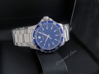 NEW Movado Series 800 Swiss Blue Dial & Bezel Quartz Men's Watch 2600137