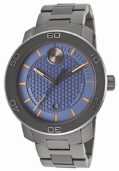 NWT WOMENS MOVADO (3600174) BOLD GRAY ION PLATED TITANIUM BLUE DIAL SWISS WATCH