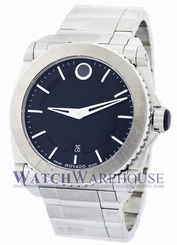 Movado 0606550 Master Men's Black Dial Titanium Bezel Watch - New & Authentic