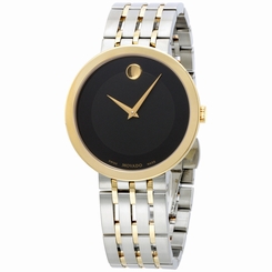 Movado Esperanza Black Dial Two Tone Stainless Steel Men's Watch 0607058