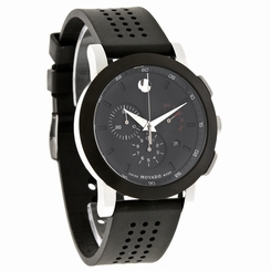 Movado Museum Mens Black Dial Chronograph Swiss Quartz Watch 0606545 722631418473