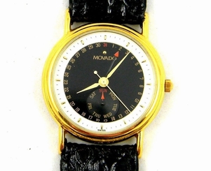Men's MOVADO CALENDAR Stainless Steel Swiss Quartz Watch 34mm In Box