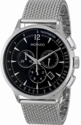 Movado Circa Chronograph 0606803 Black Dial Stainless Steel Men's Watch