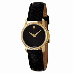 NEW Movado Collection Women's Quartz Watch 2100006 Black/Gold Ladies