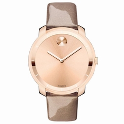 Movado Bold Rose Gold Ion-plated on Leather Watch 3600313
