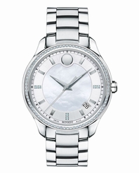 MOVADO BELLINA 0606981 80 DIAMOND BEZEL WHITE MOTHER-OF-PEARL SWISS QUARTZ WATCH