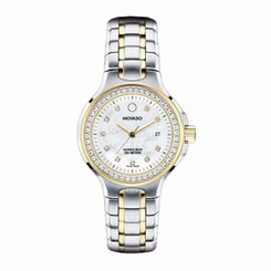 Movado Series 800 Two Tone MOP Dial Diamond Women's Watch 2600056