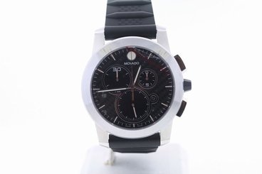 Men's Movado 0606082 Vizio Chronograph Carbon Fiber Dial Rubber Bracelet Watch