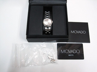 LQQK Movado Ladies Stainless Steel Silver Dial Face Style: 0606559 Free Ship