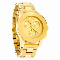 Movado Bold Midsize Gold Tone Swiss Chronograph Quartz Watch 3600076 885997021869