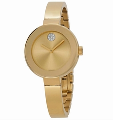Movado Bold 3600201 Champagne Dial Gold Ion-plated Ladies Watch