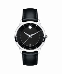 Movado 1881 Automatic 0606873 Black Dial Leather Band Mens Watch