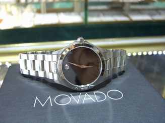 Movado Museum 84-E7-1891 high fashion SS 38.5mm quartz men's watch pre owned