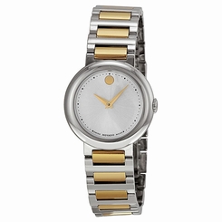 Movado 0606703 Womens Silver Dial Analog Quartz Watch with Stainless Steel Strap