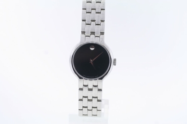 Ladies Movado 0606338 VETURI Stainless Steel Black Dial Watch